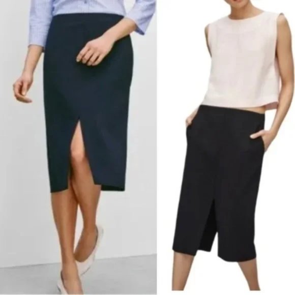 Babaton Dresses & Skirts - BABATON by Aritzia | Jax Pencil Front Rear Slit Skirt Black Size 6